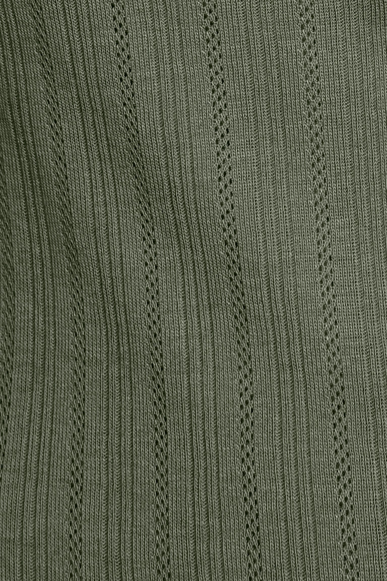 Pointelle V Neck Henley