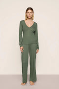 Pointelle V Neck Henley