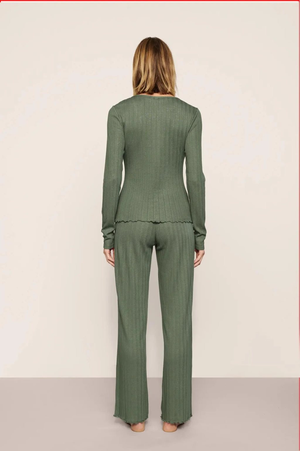 Pointelle V Neck Henley