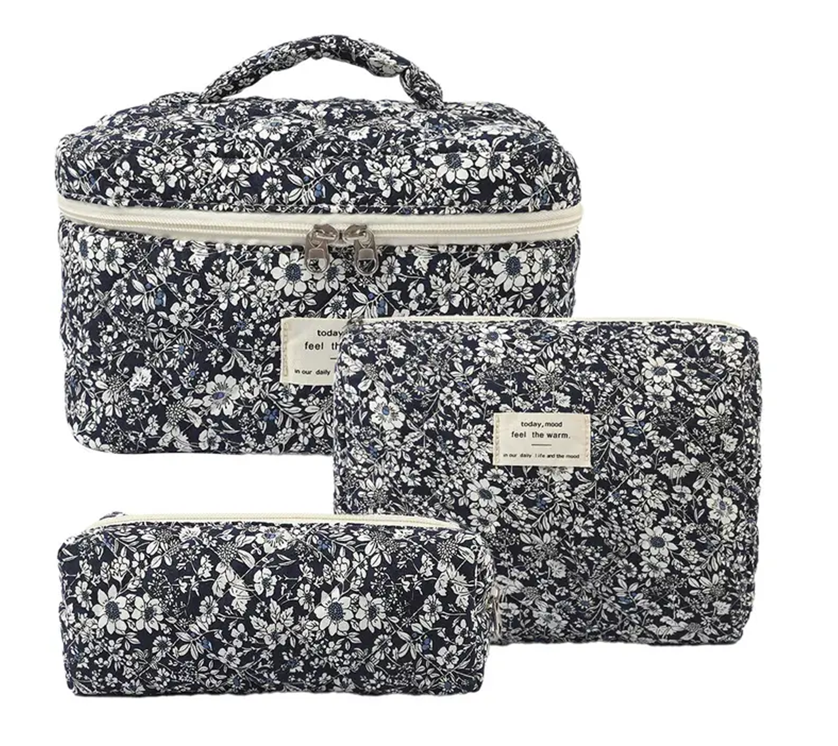 Toiletry Kits  - 3 Piece Cotton Cosmetic Set